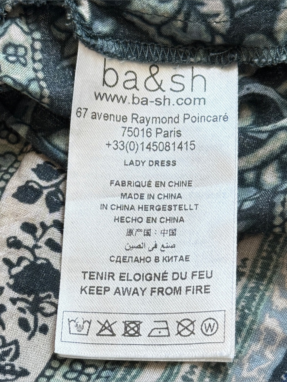 Ba&sh Teresa Midi Dress in Vertdeau Print | Size S / US 4 - Picture 11 of 13